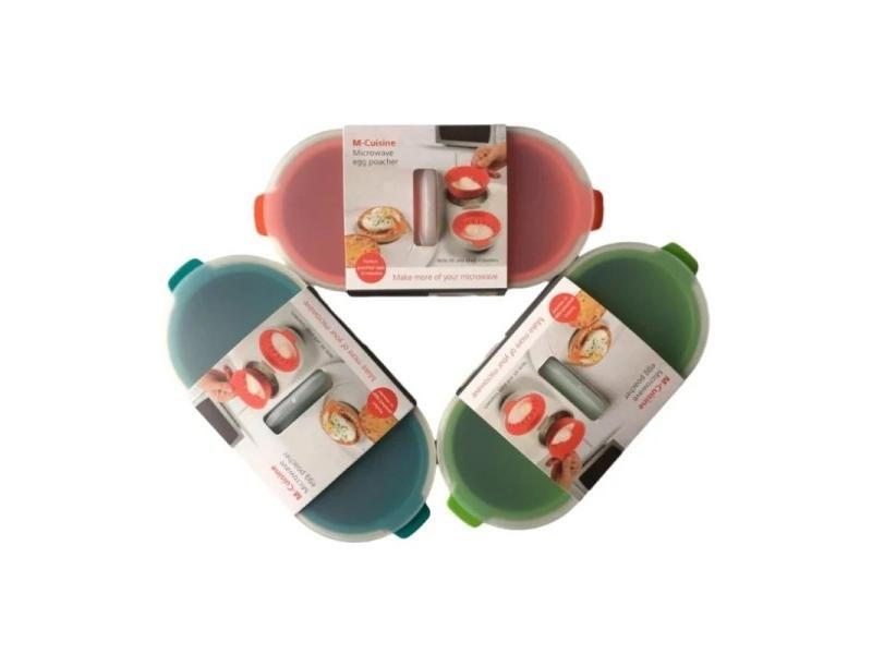 Microwave Egg Poacher Cookware Double Cup Egg Boiler Kitchen Steamed Egg Set Carousel 1