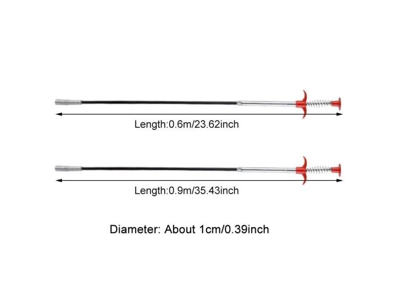 60/90cm Hair Drain Clog Remover Tool Bendable Hose Grabber Claw PickUp Reacher Carousel 1