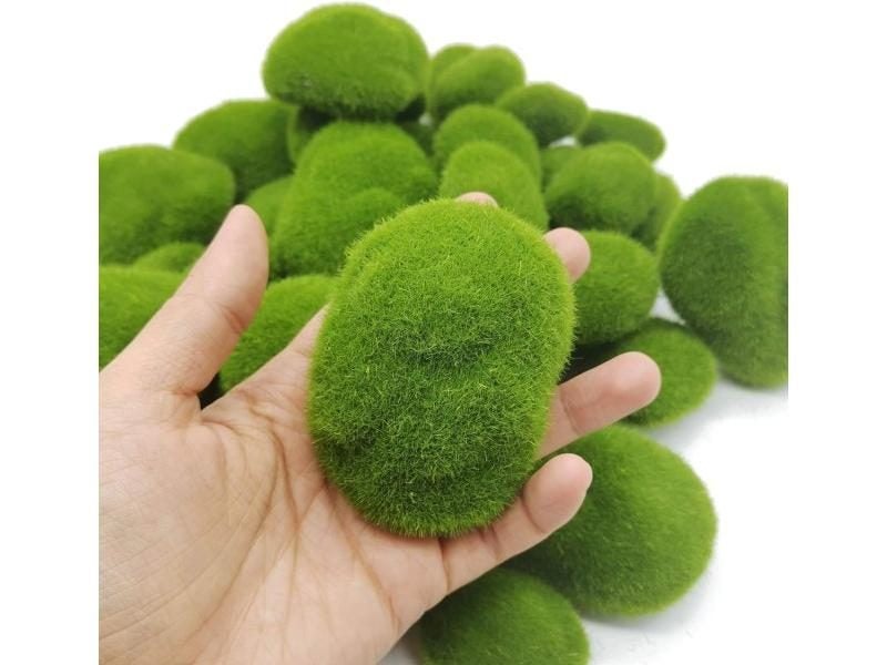 10Pcs Simulation Moss Stone Artificial Moss Rocks Ball Fake Green Plant For Carousel 2