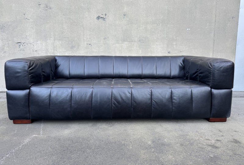Winston 3 Seater Leather Couch by Hunter Home Carousel 1