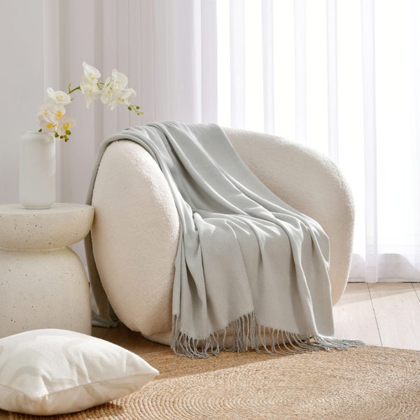 Cadence & Co. Huxley Herringbone Throw Soft Grey 130x180cm Carousel 1