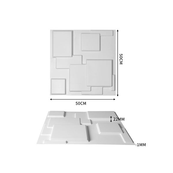 12x 3D Wall Panels 50x50cm DIY Waterproof Scratch-proof Home Decor Easy Install Carousel 2