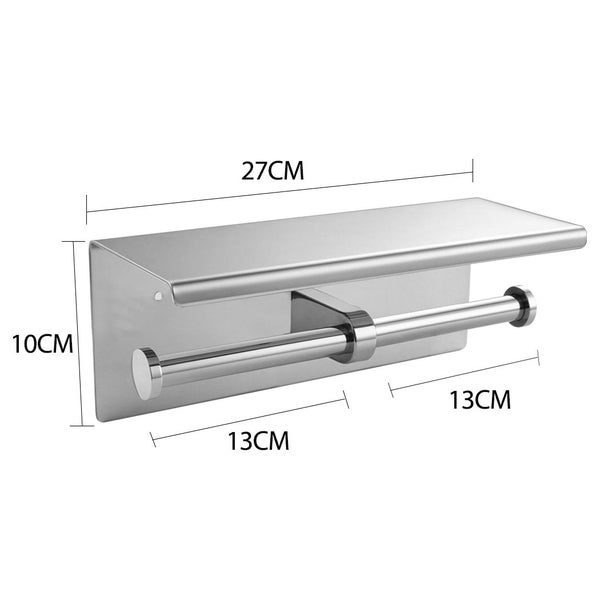 Toilet Paper Holder Double Roll Stainless-Steel Hook Bathroom Rack Wall Mount Carousel 10