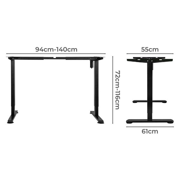 Levede Motorised Standing Desk Frame Only Single Motor Height Adjustable Carousel 10