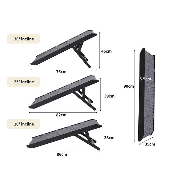 Pawz Dog Ramp Adjustable Height Stair For Bed Sofa Cat Dogs Folding Portable Carousel 10