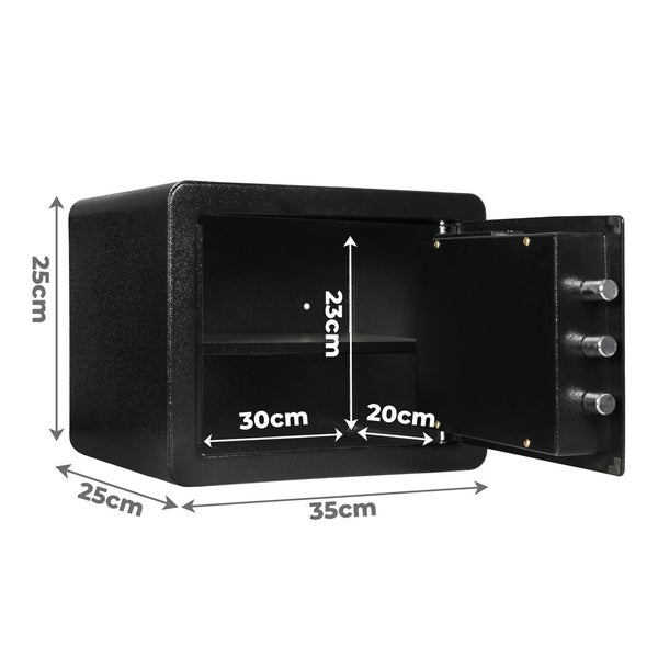 13.8L Digital Security Safe Box Password Key Lock Cash Lock Deposit Home Office Carousel 10