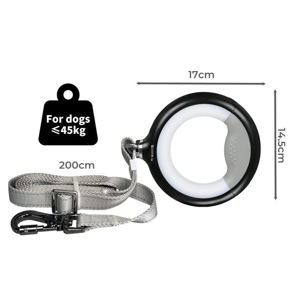 Pawz LED Dog Leash Lead Walking Rope Flashlight Heavy Duty Nylon Extendable 2m Carousel 10