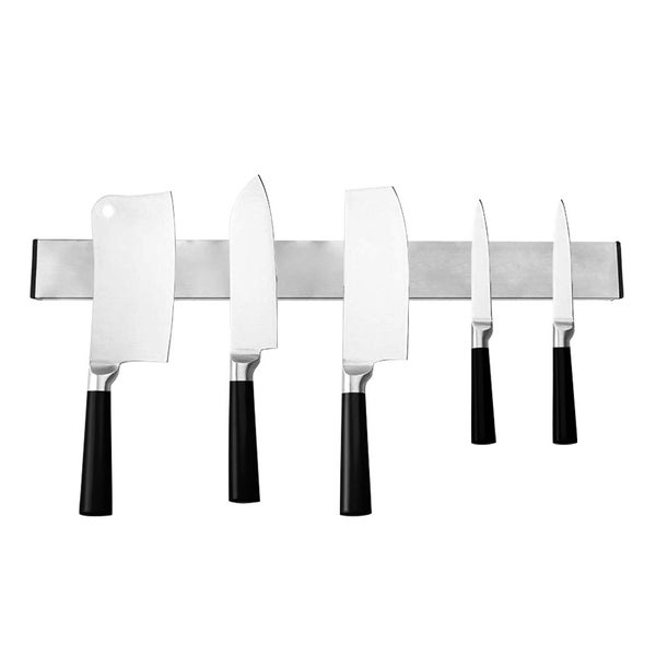 Toque Knife Holder Block Magnetic Wall Mounted Tools Rack Stainless Steel 40cm Carousel 10