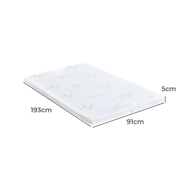Dreamz 5cm Thickness Cool Gel Memory Foam Mattress Topper Bamboo Fabric Single Carousel 2