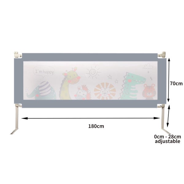 Bopeep Kids Baby Safety Bed Rail Guard Adjustable Folding Child Toddler M Grey Carousel 10