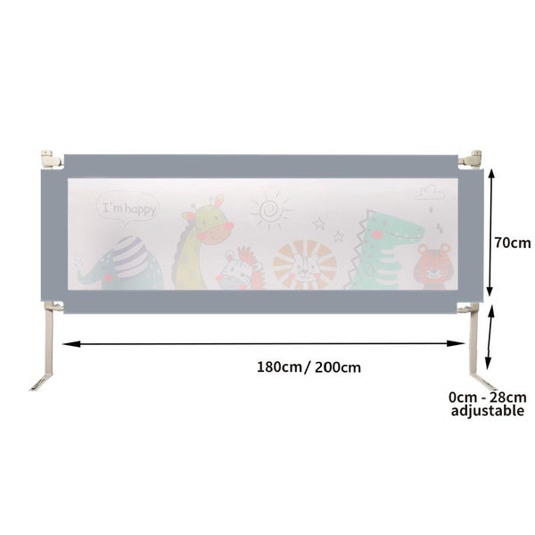 Bopeep Kids Baby Safety Bed Rail Guard Adjustable Folding Child Toddler King Carousel 10