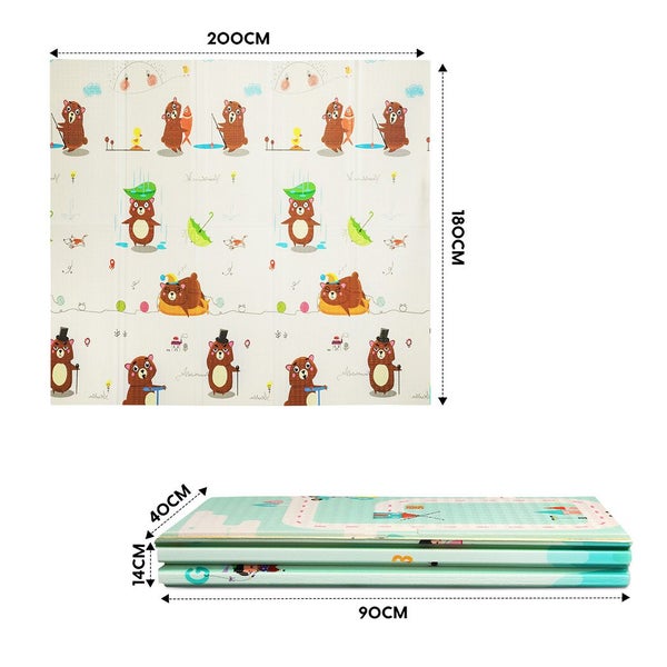 Bopeep Kids Play Mat Baby Crawling Pad Floor Foldable XPE Foam Non-slip Carpet Carousel 10