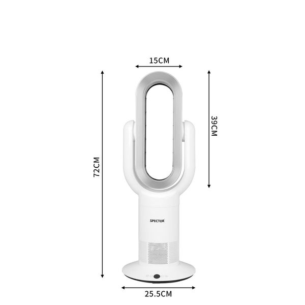Spector Bladeless Fan Electric Cooler 2 In 1 Air Cool Sleep Timer Remote Control Carousel 10