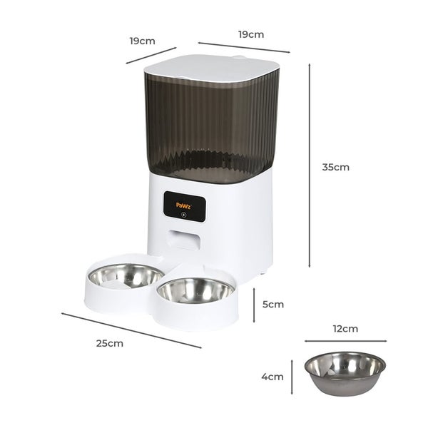 Pawz 5L Automatic Pet Feeder Double Bowl Dog Cat Auto Smart Food Dispenser Timer Carousel 10
