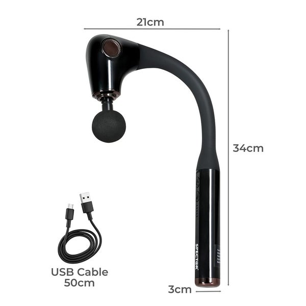 Spector Massage Gun Deep Tissue Extended Handle Percussion Massager Pain Relief Carousel 10