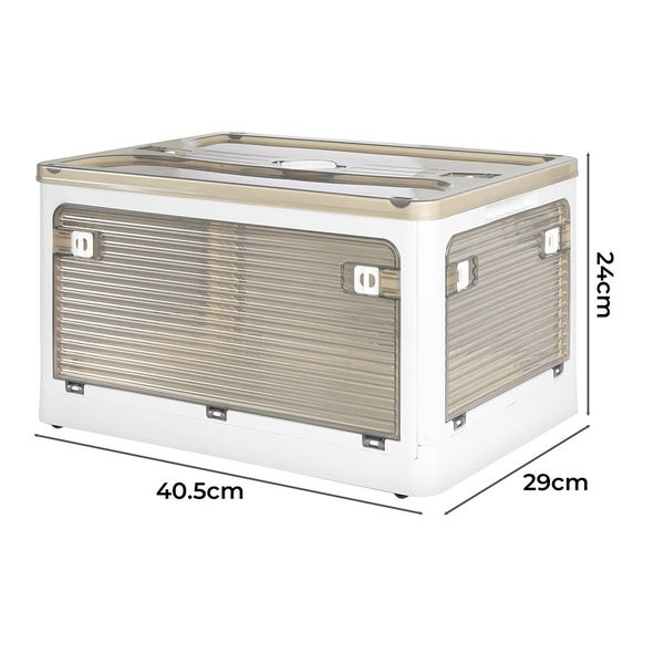 Stackable Storage Containers Lid Clothes Organiser Box 5 Side Open Foldable 28L Carousel 10