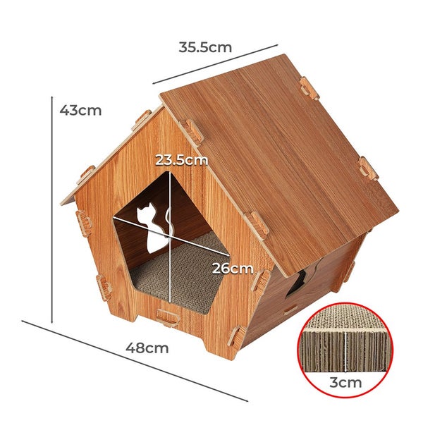 Pawz Cat Scratcher Scratching Board Corrugated Cardboard Scratch Bed Condo House Carousel 10