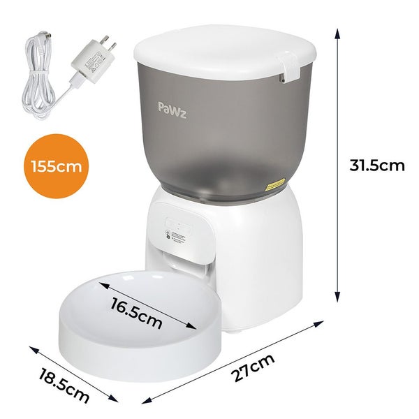 Pawz 4L Automatic Pet Feeder Dog Cat Wifi Auto Smart Food Dispenser Timer Feed Carousel 10