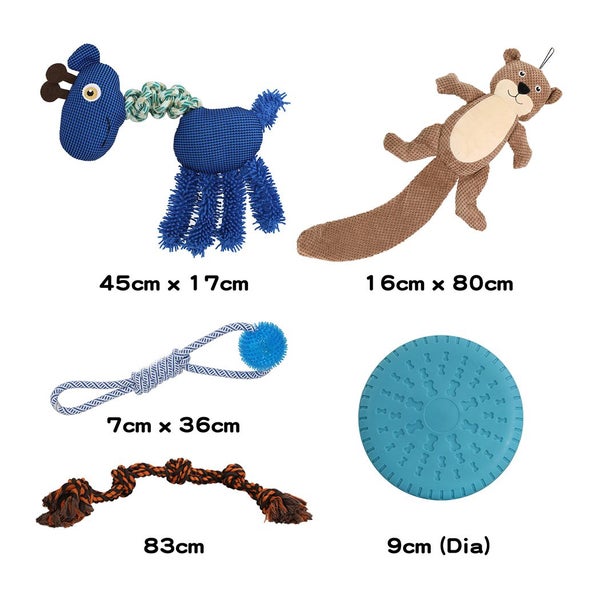 Pawz Dog Chew Toys Squeaky Puppy Pet Rope Plush Toy Teething 5 styles Carousel 2