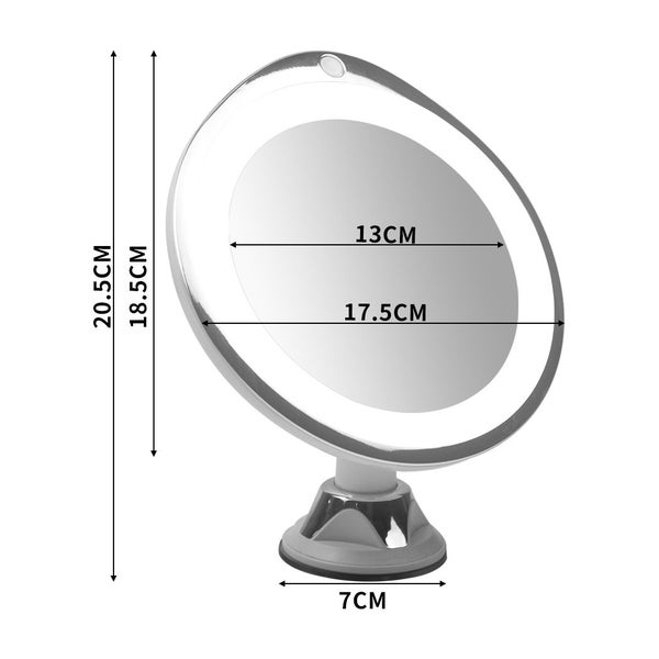 10x Magnifying Makeup LED Mirror 360° Rotation Wall Cosmetic Bathroom Mirrors Carousel 10