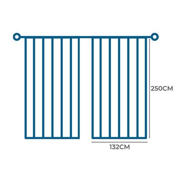 Marlow 2XBlockout Curtains Chenille Blackout Draperies Eyelet Day 132x250 Blue Carousel 10