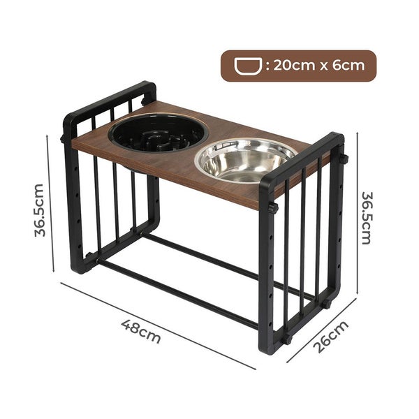 Pawz Adjustable Height Pet Feeder Elevated Dual Raised Water Food Bowl Large Carousel 10