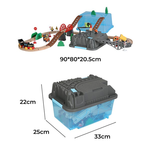 Bopeep Toy Train Set Track DIY Wooden Thomas Miniature Magnetic Trains Xmas Gift Carousel 10