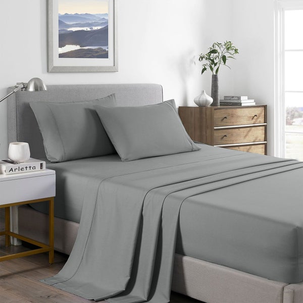 Single Size Bamboo Cooling 2000Tc Sheet Set - Mid Grey Carousel 1