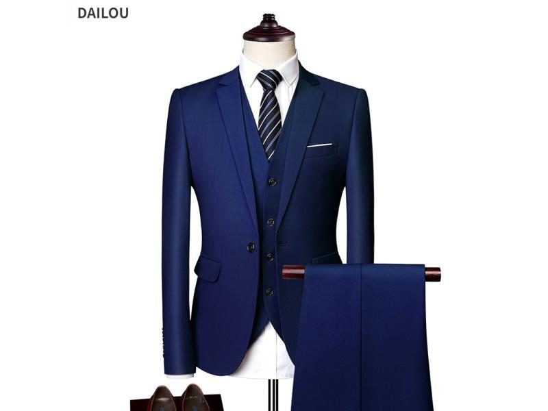Wedding Suits For Men Elegant Blazers Set 3 Pieces Luxury Business Formal Vest Carousel 1