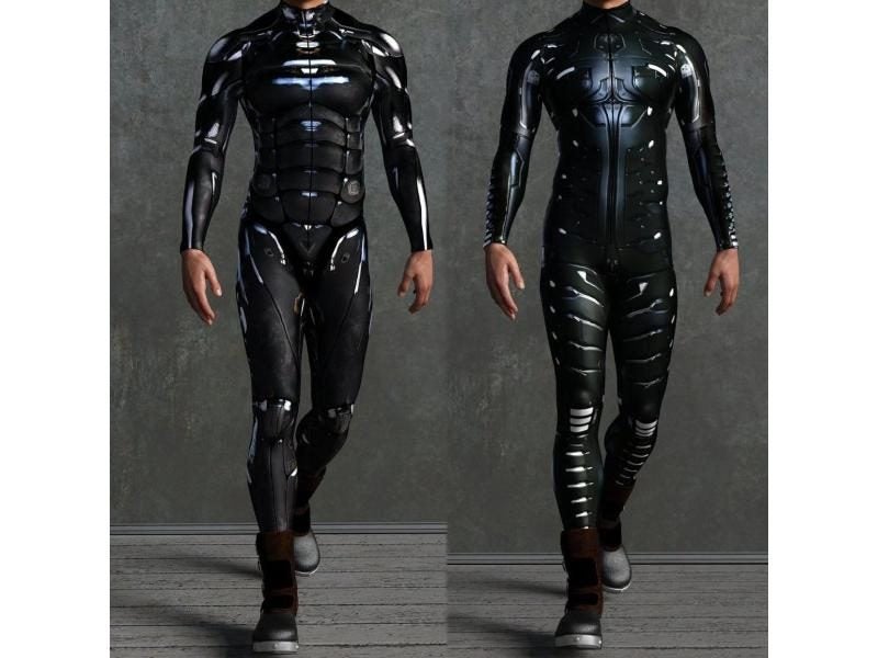 Men Women CyberPunk Mechanical Armor Jumpsuit Halloween Party Cosplay Men Women Carousel 2
