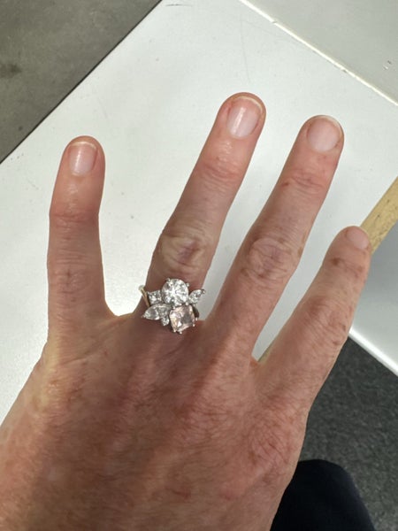 Stunning Diamond & Peach Sapphire Ring62864735439618112