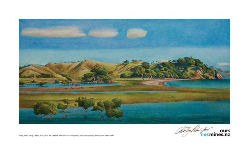 Stanley Palmer signed print - Estuary, Waiaro Carousel 1