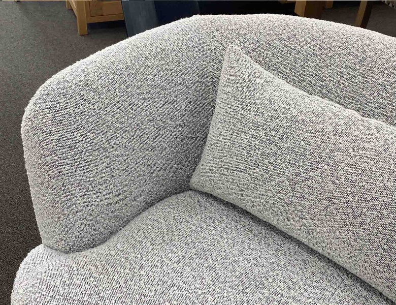 Boucle Swivel Armchair Grey Carousel 3