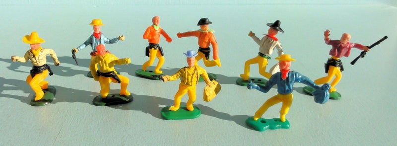 #19 Vintage Britains Etc Plastic Cowboys & Bank Robbers Carousel 1