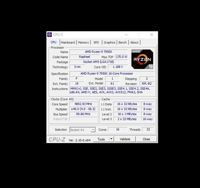 AMD Ryzen 9 7950x62864729085186115