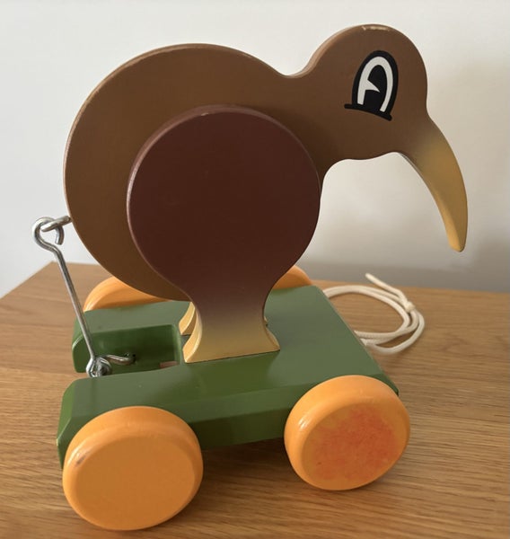 Dick Frizzell- Iconic Kiwi Wooden Pull along Toy Carousel 2