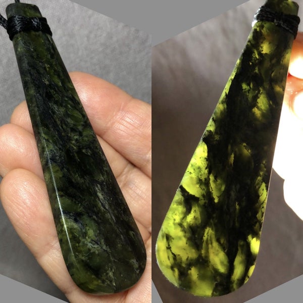 CRAZY 1 DAY AUCTION! 8.9cm Douglas Pounamu Roimata Pendant $1 Reserve Carousel 1