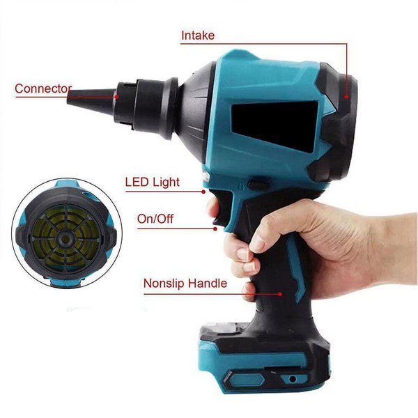 Cordless Air Duster Dust Blower Inflator Cleaner Fits Makita 18V Battery Carousel 7