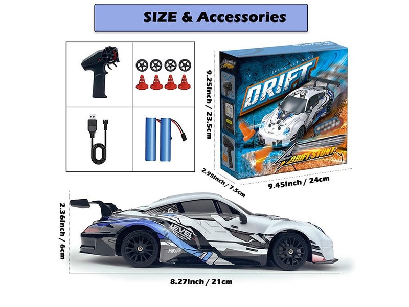RC Drift Car 2.4GHz 1:24 Scale 4WD High Speed Remote Control Cars Carousel 2