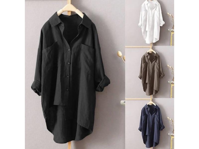 Spring Autumn Women Shirts White Plain Loose Oversized Blouses Female Tops Carousel 1