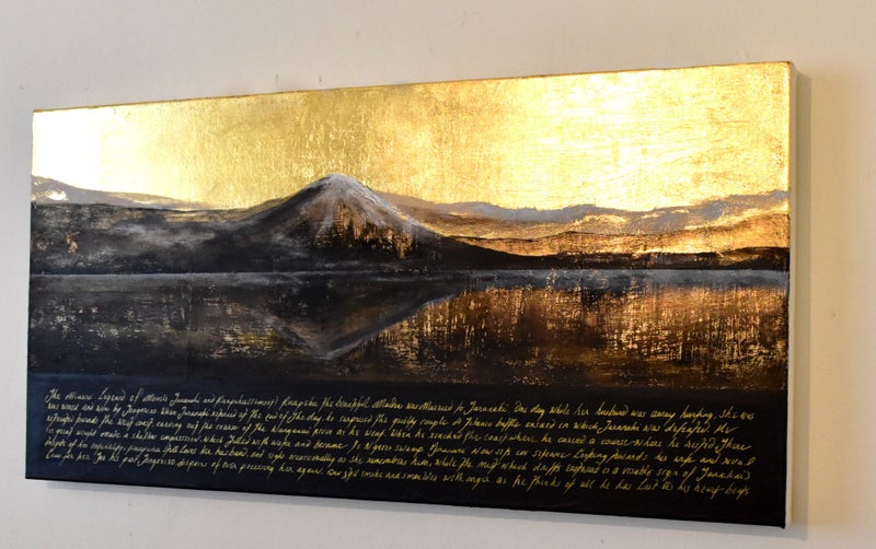 THE MAORI LEGEND OF MOUNT RUAHEPU AND TARANAKI DUSK - GOLD LEAF Carousel 2