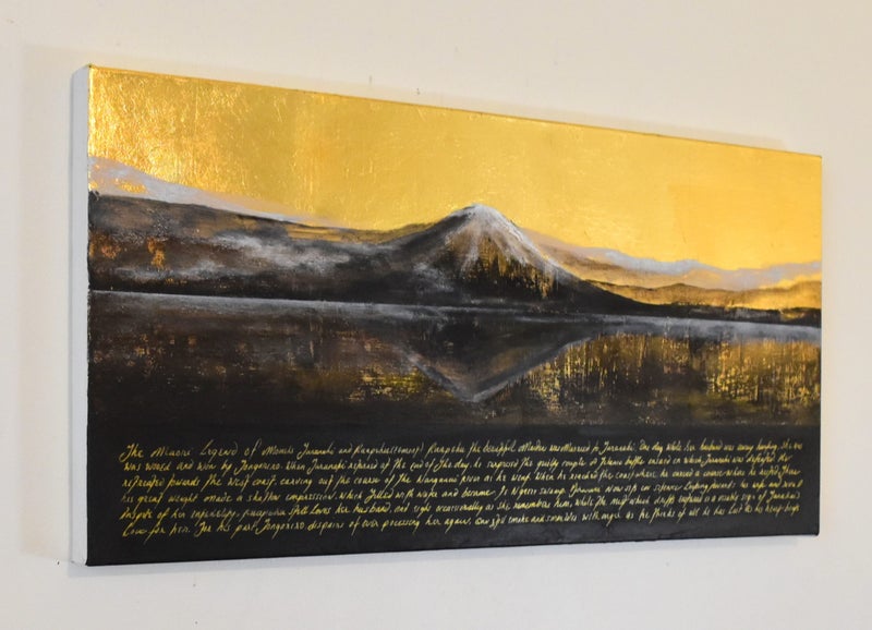 THE MAORI LEGEND OF MOUNT RUAHEPU AND TARANAKI DUSK - GOLD LEAF Carousel 12
