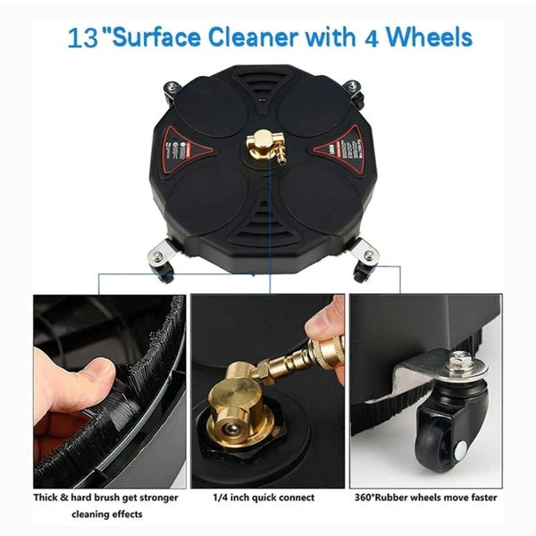 13" Surface Cleaner 4000PSI High Pressure Washer Heavy Duty Surface Cleaner Carousel 6