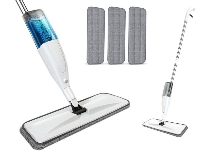 Wet Dry Floor Mop with 3 Reusable Microfiber Pads and Spray Bottle Carousel 1