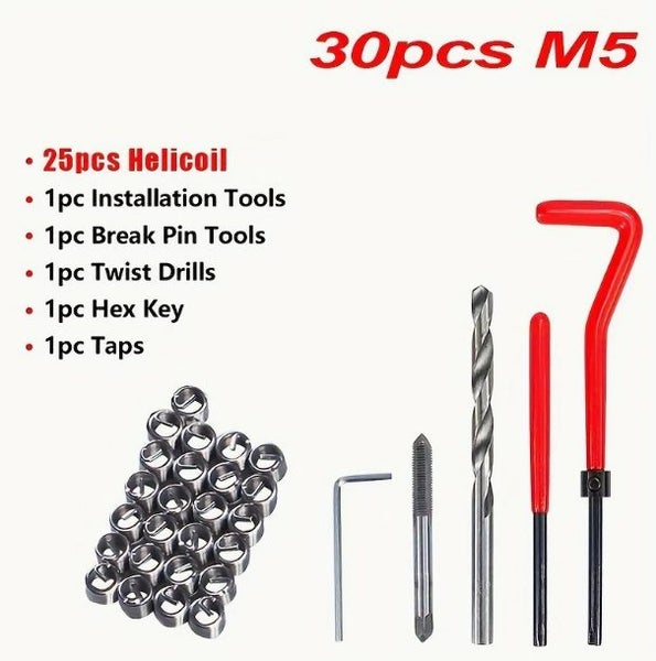 30PCS M5 Thread Repair Kit Helicoil Insertion Tool Thread Restoring Kit Carousel 1