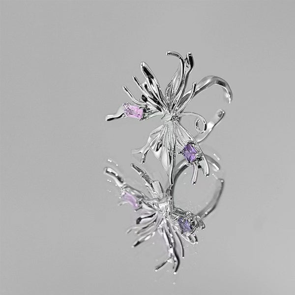 Elegant purple Crystal Butterfly Adjustable Ring Carousel 2