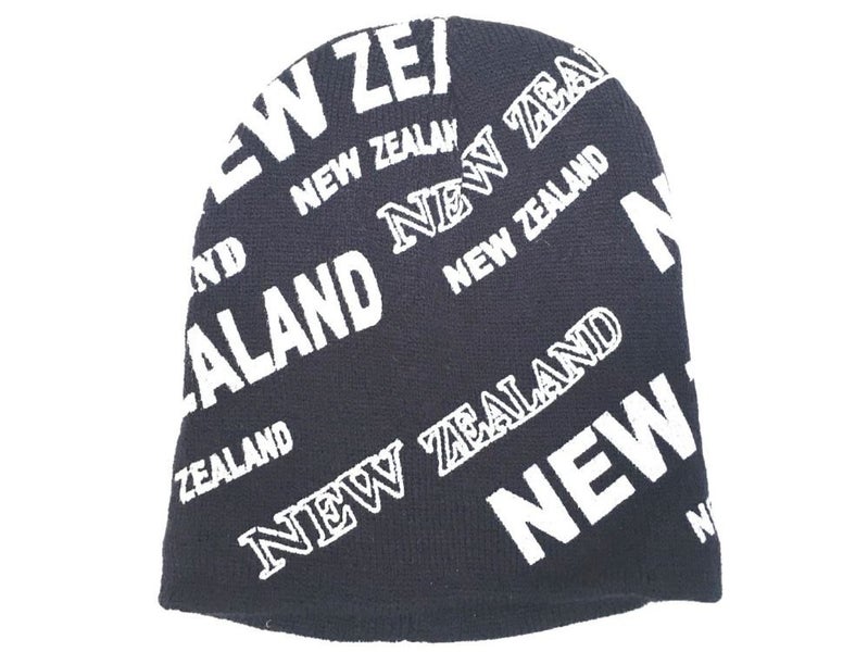 Printed New Zealand Beanie Navy Carousel 1