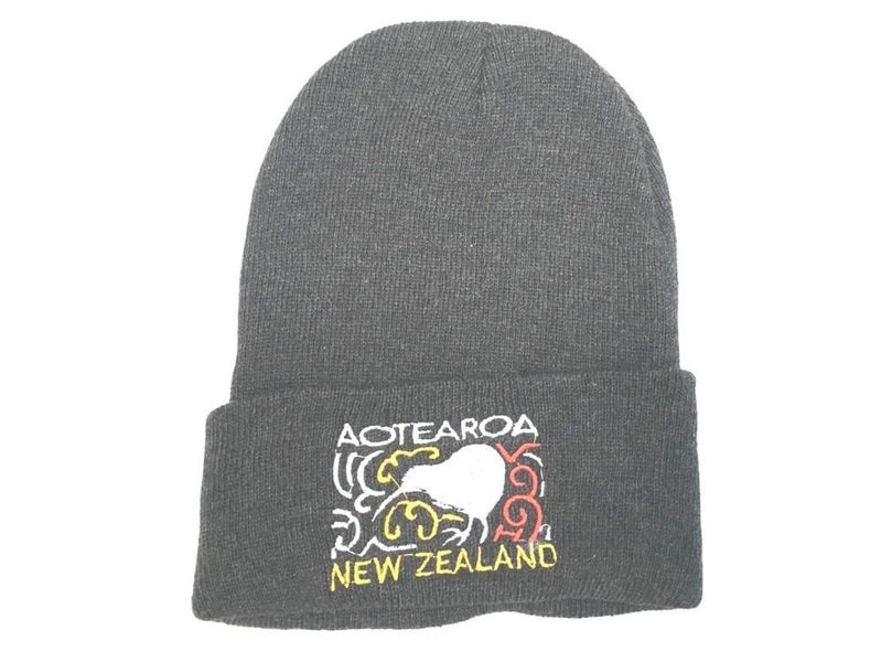 New Zealand Kiwi-koru Beanie Dark Grey Carousel 1