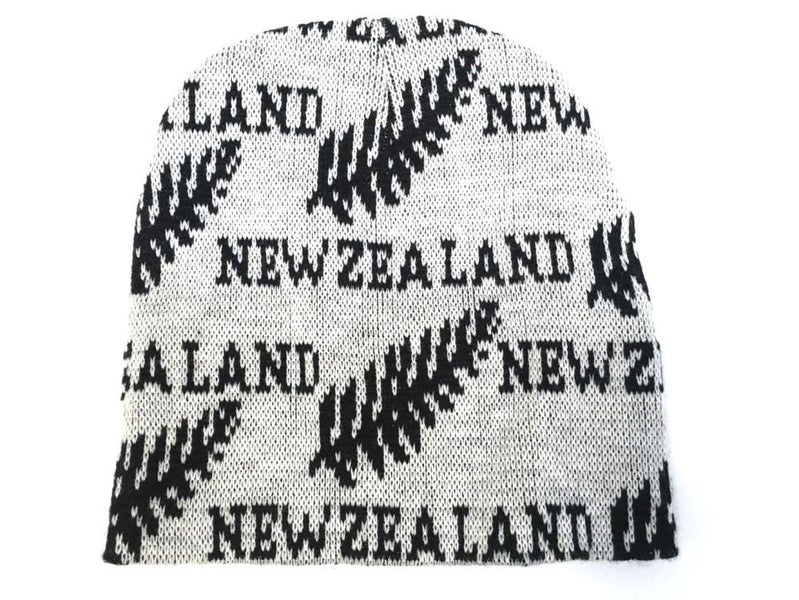 New Zealand Fern Beanie Grey Carousel 1