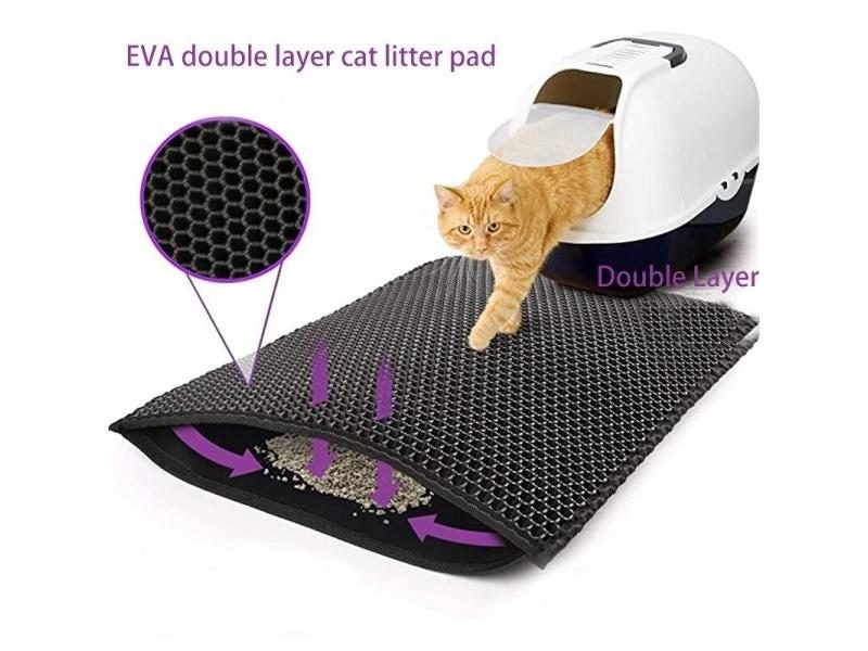 Cat Litter Mat EVA Double Layer Cat Litter Mat Cat Litter Basin Sand Falling Carousel 1